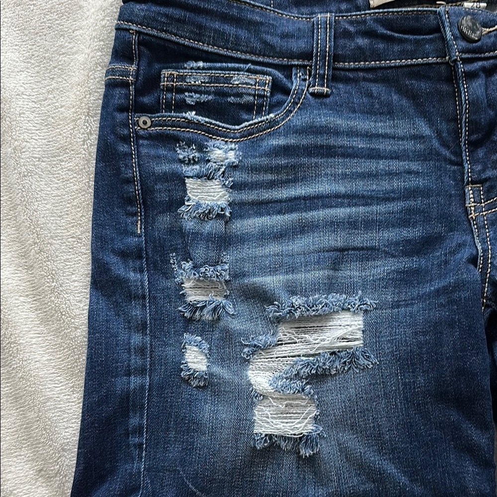 BKE Stella Distressed Blue Denim Shorts size 28 - Picture 3 of 7